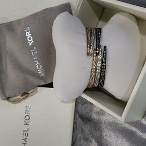 Michael Kors 3 rare gold silver and black bracelets